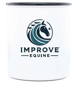 Improve Equine 1kg branded airtight canister — bulk horse hydration mix storage for daily barn use
