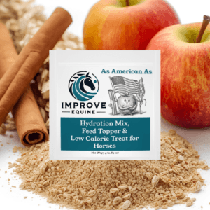 As American As apple and Ceylon cinnamon horse hydration mix — classic apple-flavored water additive for picky drinkers