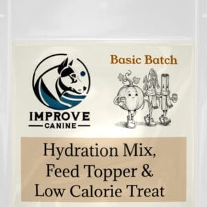 Improve Equine Basic Batch for dogs front label, pumpkin oat flour and Ceylon cinnamon lick mat mix safe for all farm animals