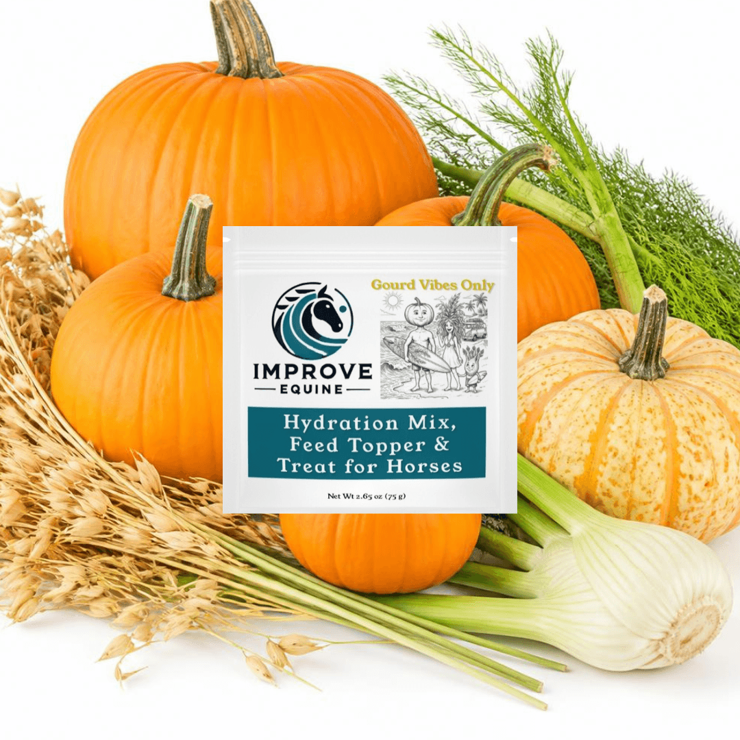 Gourd Vibes Only pumpkin oat flour and fennel seed horse hydration mix pouch